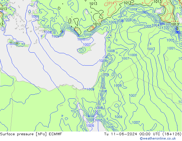 pression de l'air ECMWF mar 11.06.2024 00 UTC