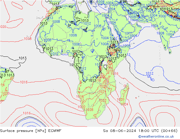 Yer basıncı ECMWF Cts 08.06.2024 18 UTC