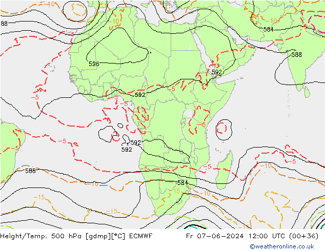 Yükseklik/Sıc. 500 hPa ECMWF Cu 07.06.2024 12 UTC