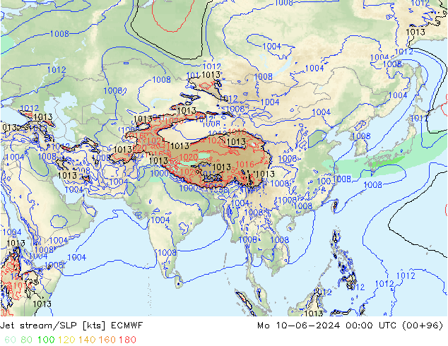 Courant-jet ECMWF lun 10.06.2024 00 UTC