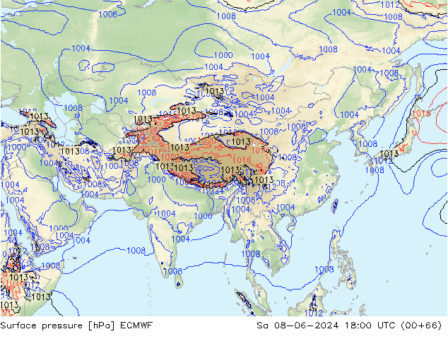 Yer basıncı ECMWF Cts 08.06.2024 18 UTC