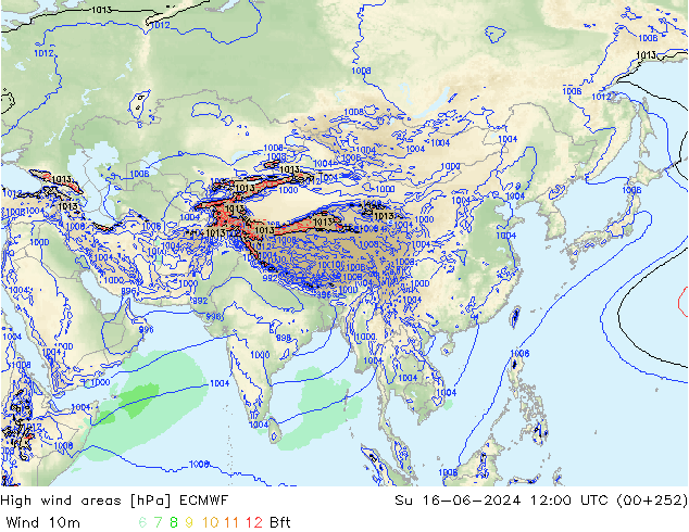 High wind areas ECMWF Su 16.06.2024 12 UTC