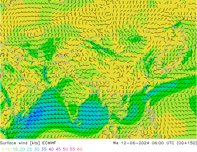 Surface wind ECMWF St 12.06.2024 06 UTC