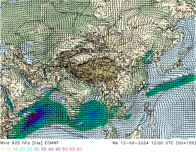 Vento 925 hPa ECMWF Qua 12.06.2024 12 UTC