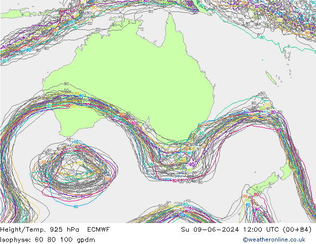 Height/Temp. 925 hPa ECMWF Su 09.06.2024 12 UTC