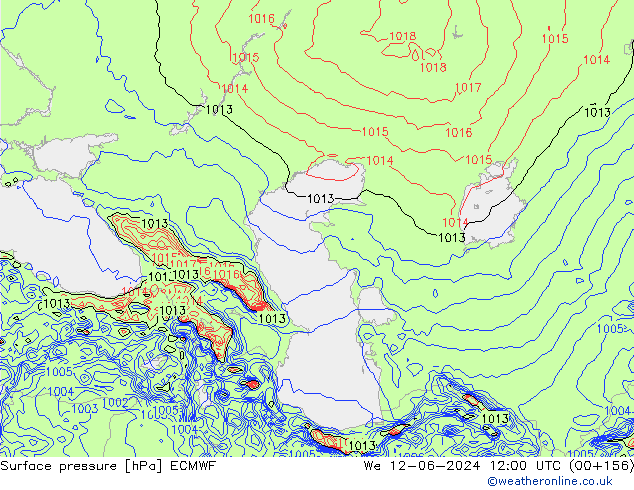 pression de l'air ECMWF mer 12.06.2024 12 UTC