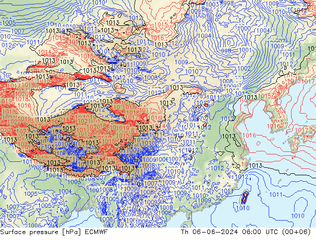 pression de l'air ECMWF jeu 06.06.2024 06 UTC