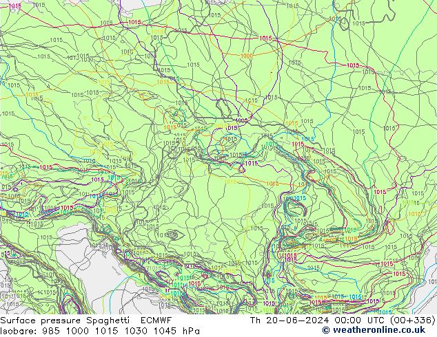 pression de l'air Spaghetti ECMWF jeu 20.06.2024 00 UTC