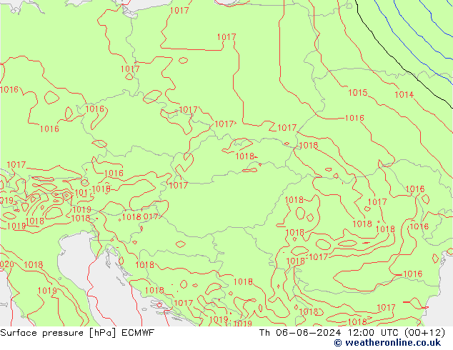 Pressione al suolo ECMWF gio 06.06.2024 12 UTC