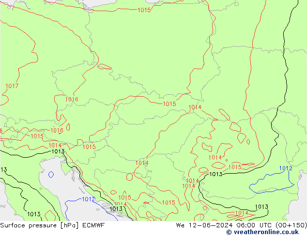 Bodendruck ECMWF Mi 12.06.2024 06 UTC