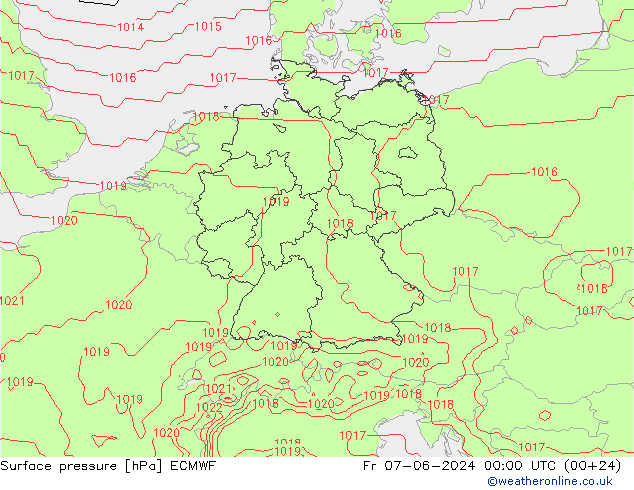 Bodendruck ECMWF Fr 07.06.2024 00 UTC