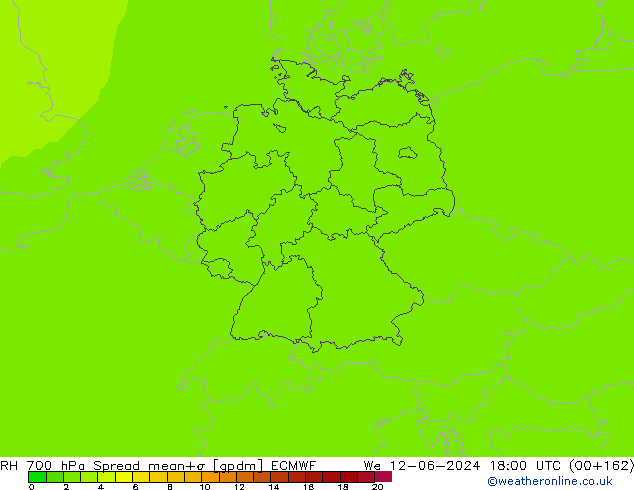 RV 700 hPa Spread ECMWF wo 12.06.2024 18 UTC