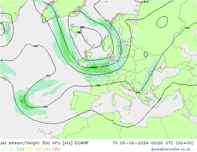 高速氣流 ECMWF 星期四 06.06.2024 00 UTC