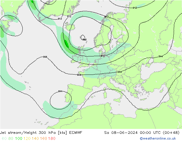 джет ECMWF сб 08.06.2024 00 UTC