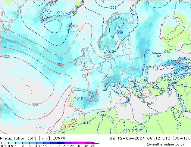 Yağış (6h) ECMWF Çar 12.06.2024 12 UTC