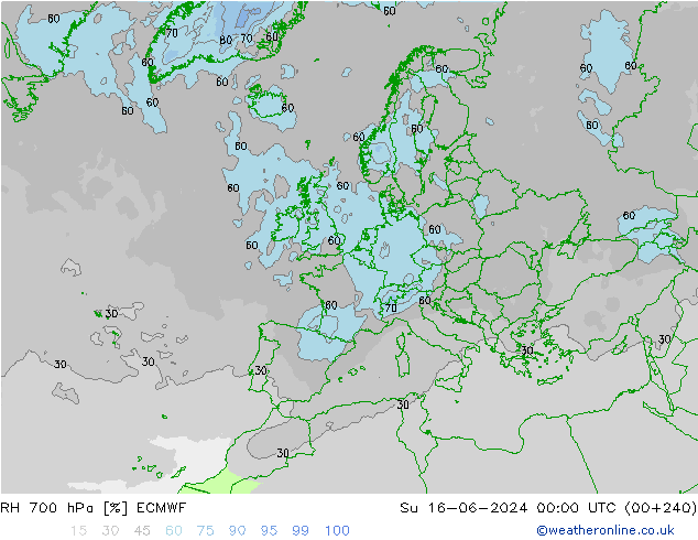 700 hPa Nispi Nem ECMWF Paz 16.06.2024 00 UTC