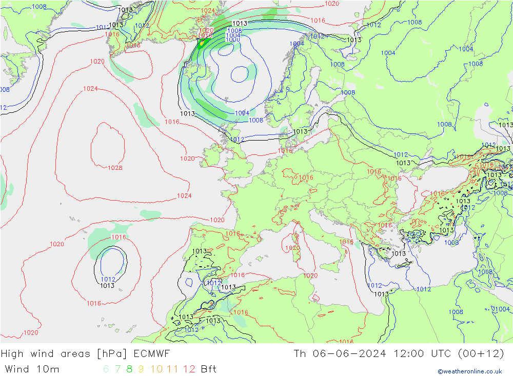 Windvelden ECMWF do 06.06.2024 12 UTC