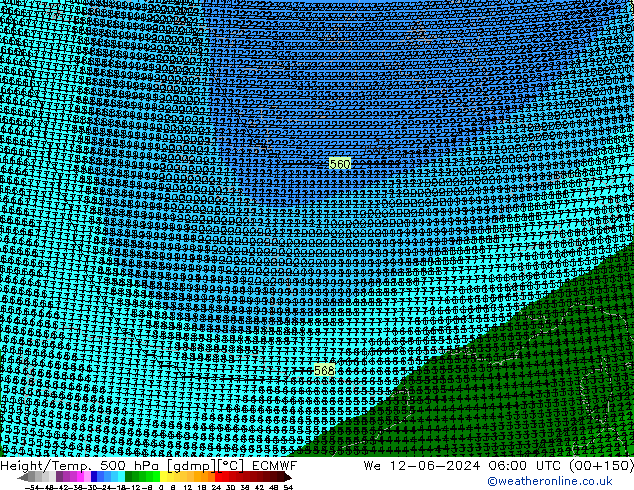 Height/Temp. 500 hPa ECMWF  12.06.2024 06 UTC