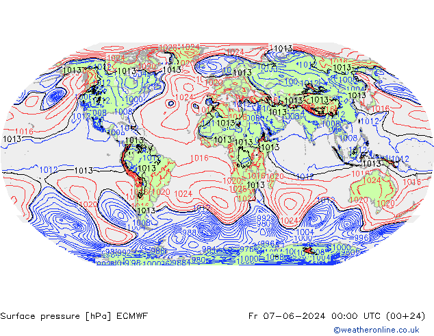 pression de l'air ECMWF ven 07.06.2024 00 UTC