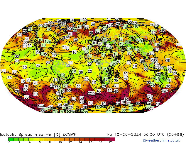 Isotachs Spread ECMWF  10.06.2024 00 UTC