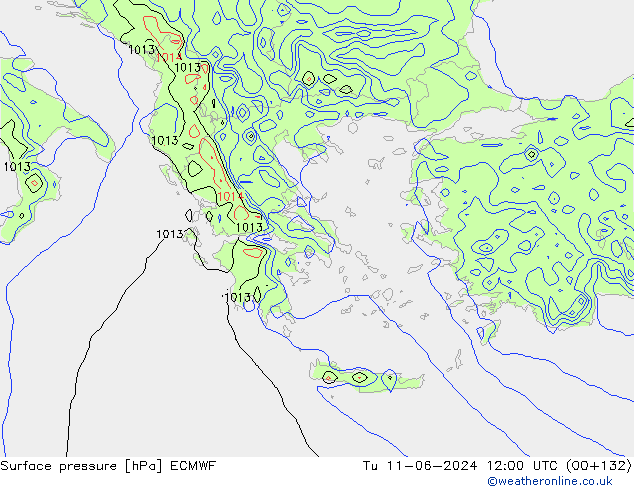 ciśnienie ECMWF wto. 11.06.2024 12 UTC