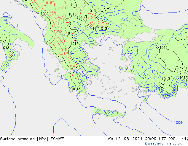 ciśnienie ECMWF śro. 12.06.2024 00 UTC