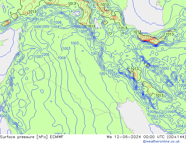 приземное давление ECMWF ср 12.06.2024 00 UTC