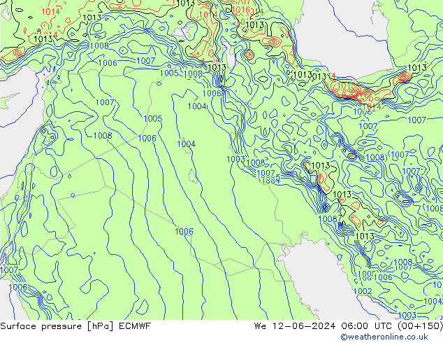 pression de l'air ECMWF mer 12.06.2024 06 UTC