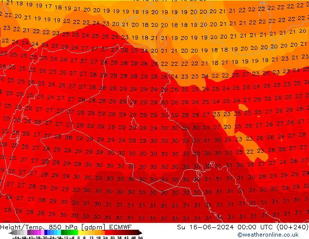 Height/Temp. 850 hPa ECMWF Ne 16.06.2024 00 UTC