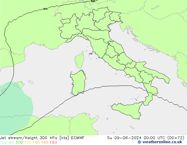 Courant-jet ECMWF dim 09.06.2024 00 UTC