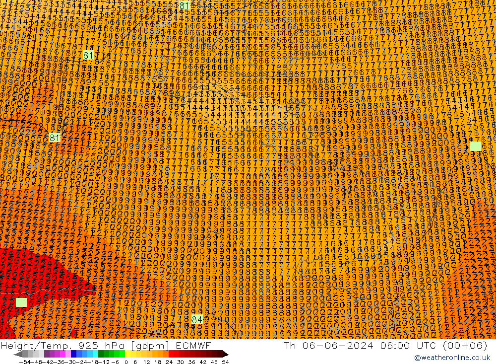 Height/Temp. 925 hPa ECMWF  06.06.2024 06 UTC