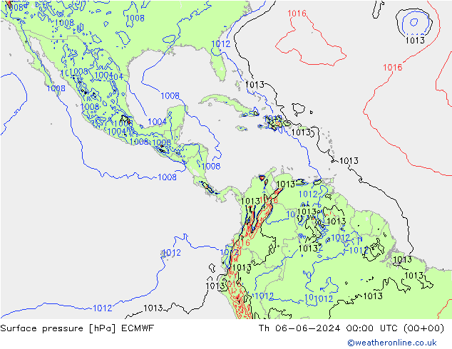 ciśnienie ECMWF czw. 06.06.2024 00 UTC