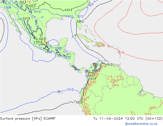 Yer basıncı ECMWF Sa 11.06.2024 12 UTC