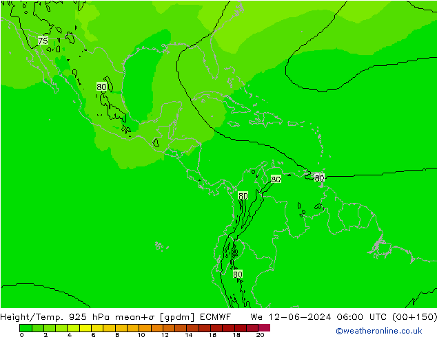 Hoogte/Temp. 925 hPa ECMWF wo 12.06.2024 06 UTC