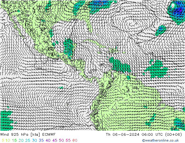 Wind 925 hPa ECMWF Th 06.06.2024 06 UTC