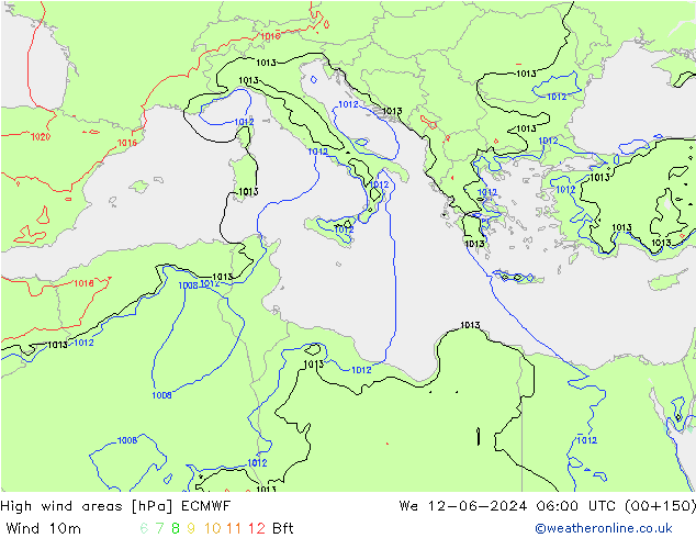 Windvelden ECMWF wo 12.06.2024 06 UTC