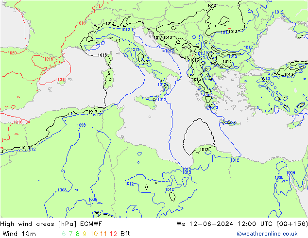 Windvelden ECMWF wo 12.06.2024 12 UTC