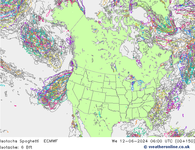 Isotachs Spaghetti ECMWF We 12.06.2024 06 UTC