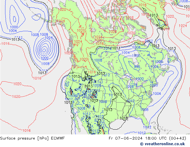 Surface pressure ECMWF Fr 07.06.2024 18 UTC