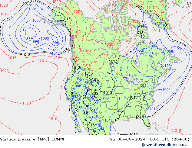 Luchtdruk (Grond) ECMWF za 08.06.2024 18 UTC