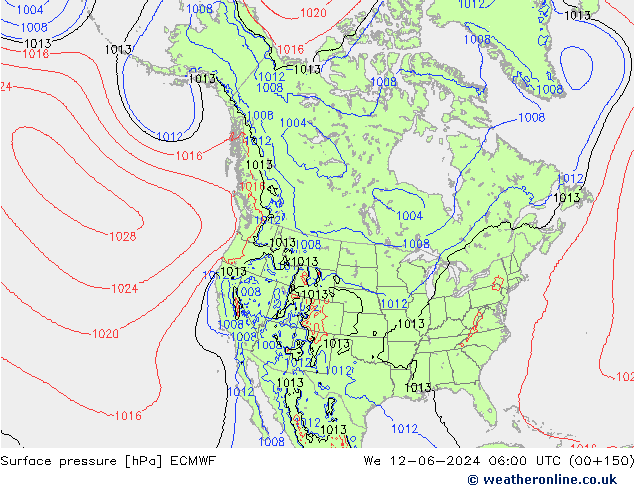 приземное давление ECMWF ср 12.06.2024 06 UTC