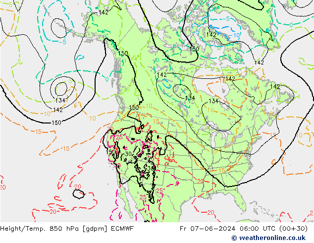 Height/Temp. 850 hPa ECMWF pt. 07.06.2024 06 UTC