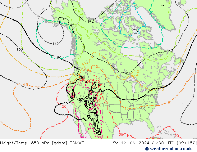 Height/Temp. 850 гПа ECMWF ср 12.06.2024 06 UTC