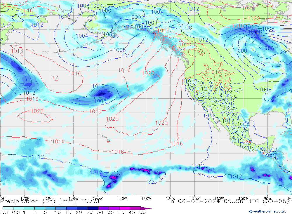 Nied. akkumuliert (6Std) ECMWF Do 06.06.2024 06 UTC