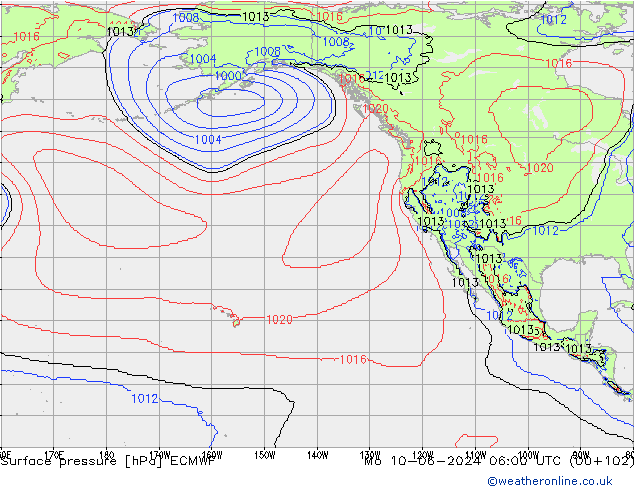 ciśnienie ECMWF pon. 10.06.2024 06 UTC