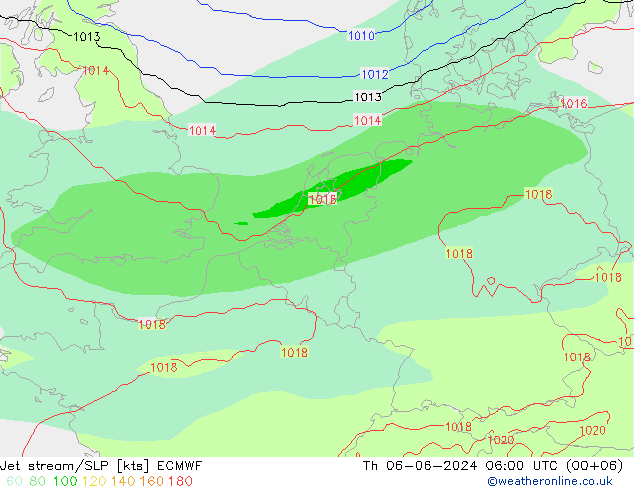 Polarjet/Bodendruck ECMWF Do 06.06.2024 06 UTC