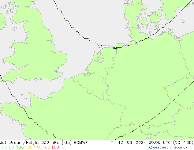 Corriente en chorro ECMWF jue 13.06.2024 00 UTC