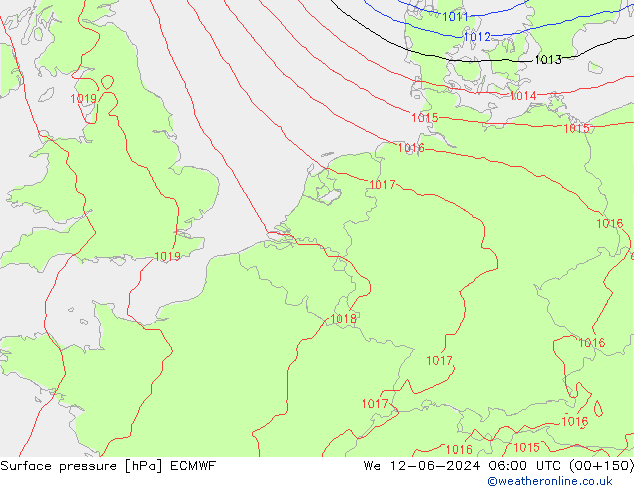 ciśnienie ECMWF śro. 12.06.2024 06 UTC