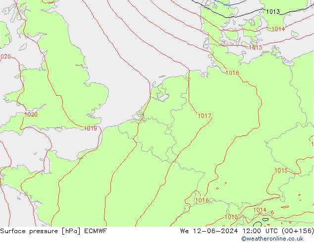 Yer basıncı ECMWF Çar 12.06.2024 12 UTC