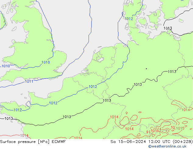 ciśnienie ECMWF so. 15.06.2024 12 UTC